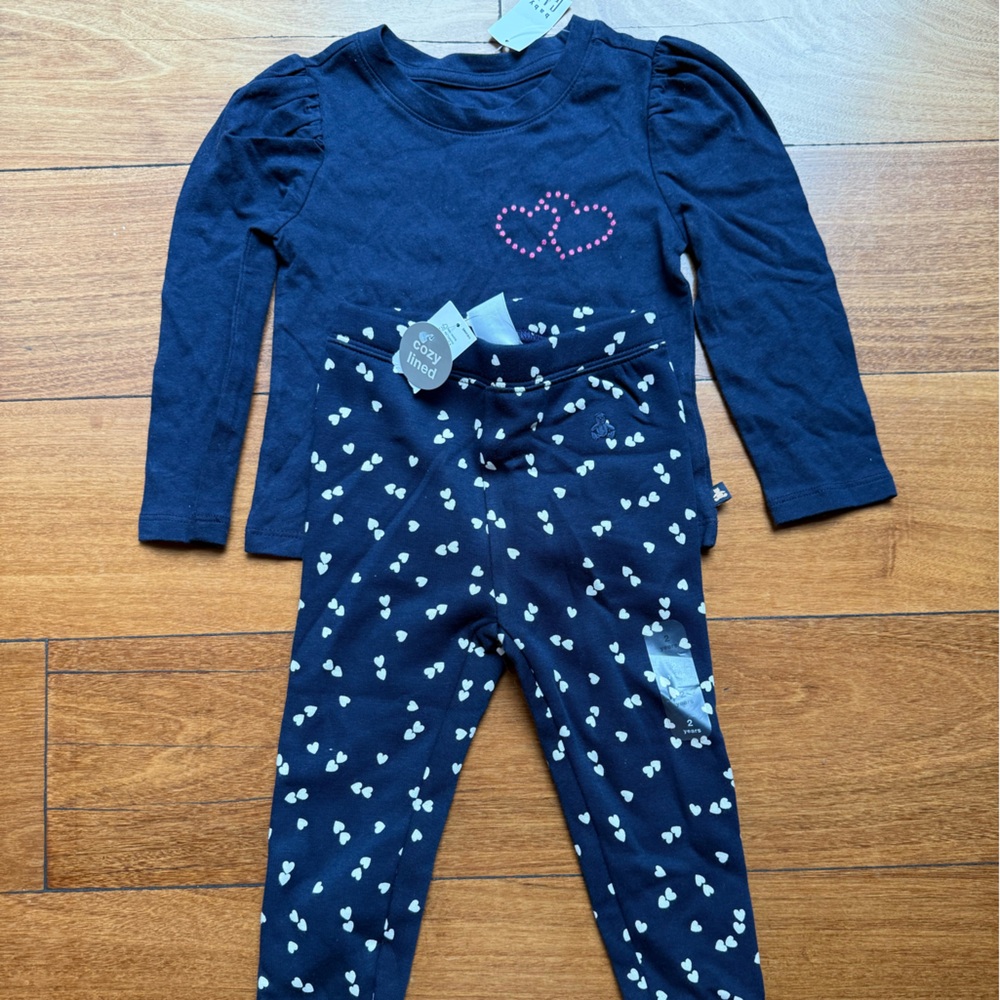 Baby GAP Navy Heart Print Set